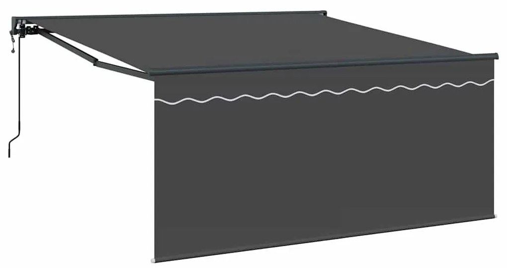 Toldo Retrátil Manual Antracite Cinzento 350 x 250 cm