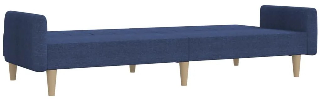 Sofá-cama de 2 lugares tecido azul