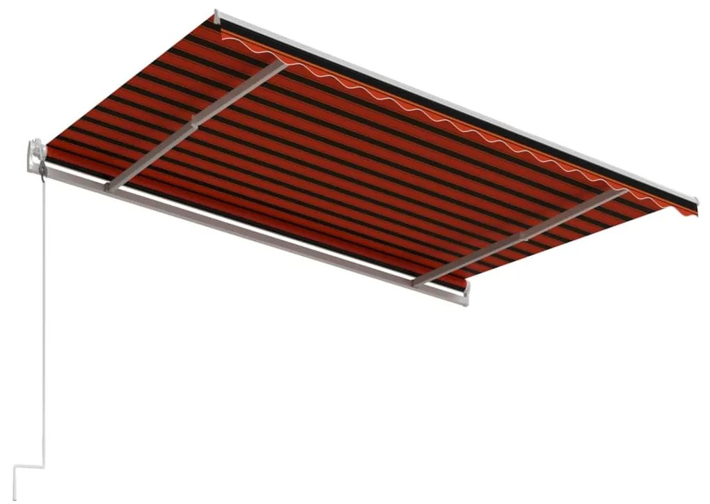 Toldo retrátil automático 400x300 cm laranja e castanho