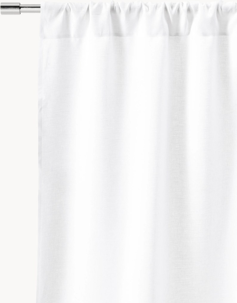 Cortina com filtro de luz em linho com bolso para varão Shelly, L 280 cm