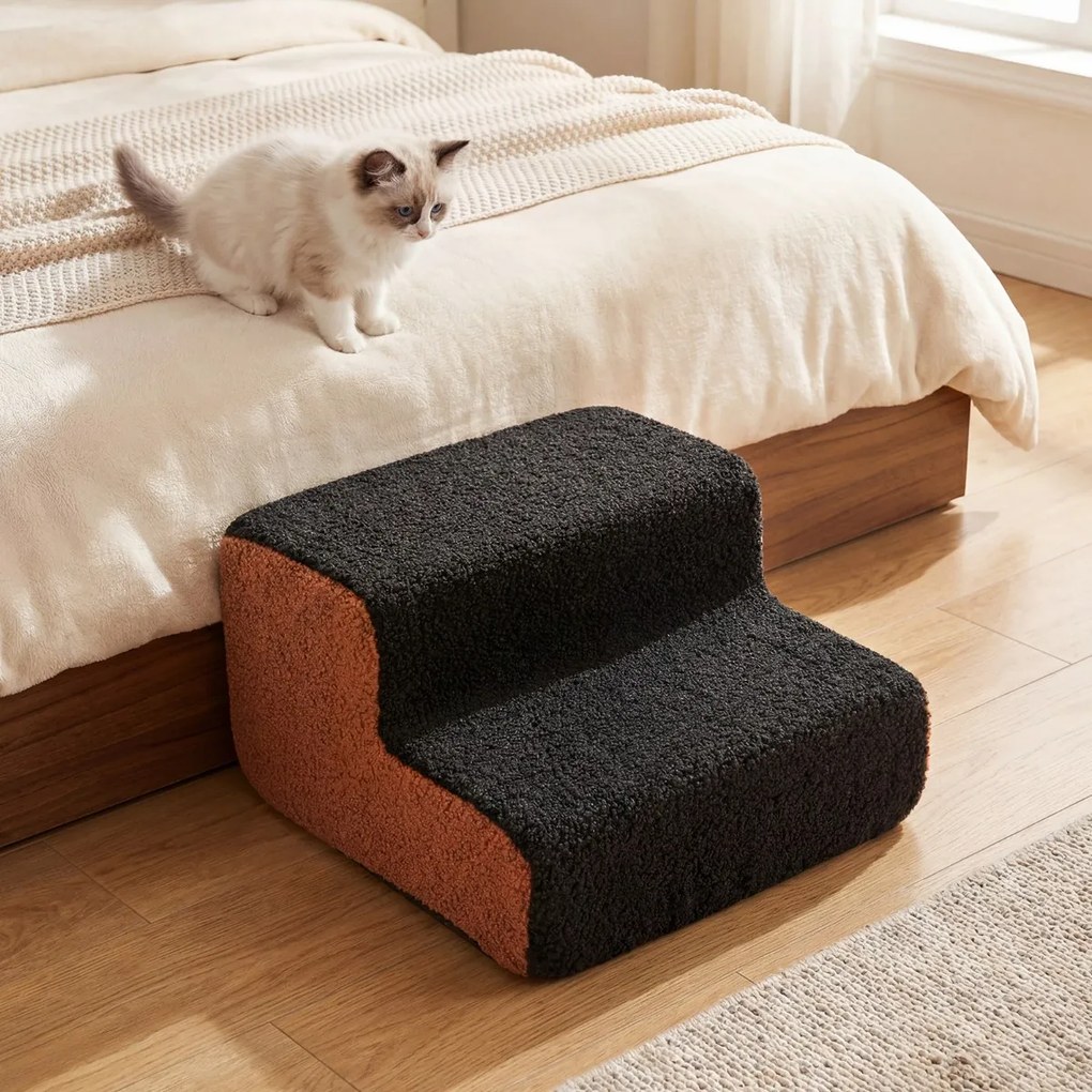 Rampa de espuma de 2 níveis para cães com capa lavável e inclinação suave para sofás, destinada a animais de estimação mais velhos ou com lesões – Pre