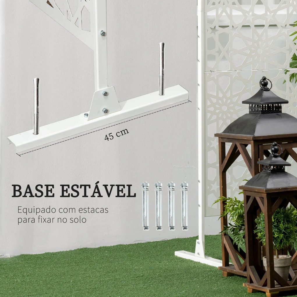 Biombo de 3 Peças Separador de Ambiente com Desenho em Flocos de Neve