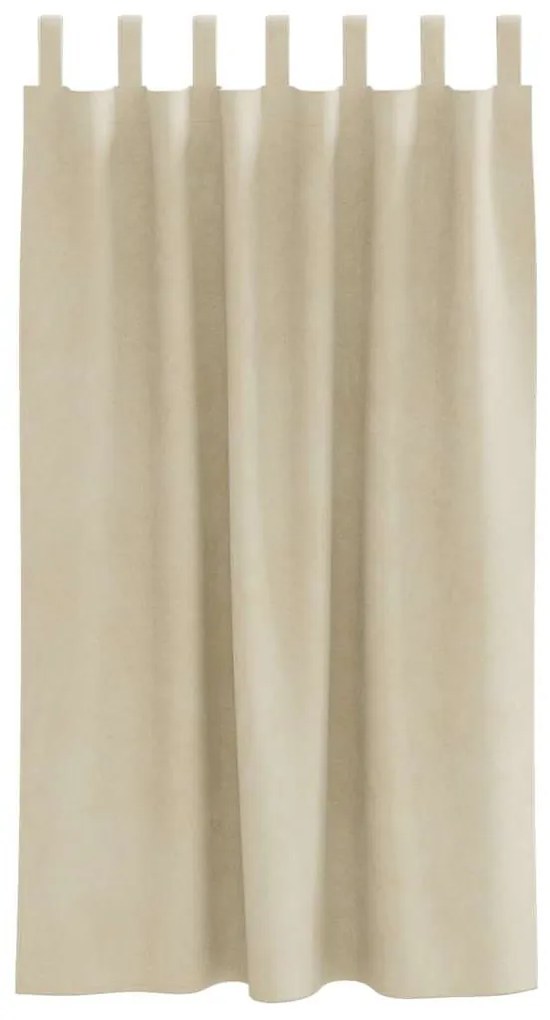 Cortinas Blackout vidaXL com Alças de Pendurar 2 pcs Veludo Creme