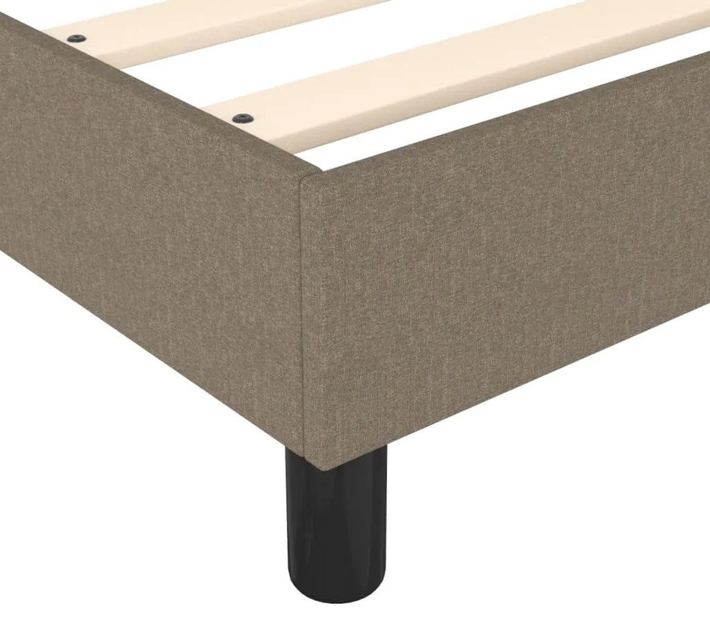 Cama sem colchão 140x200 cm tecido castanho-acinzentado