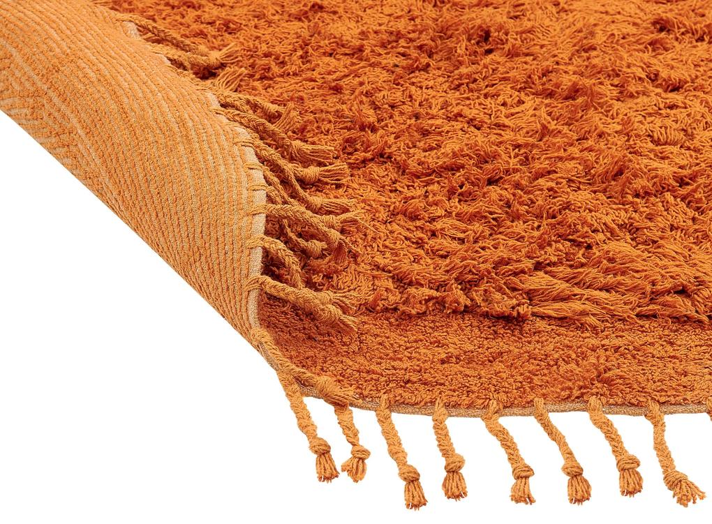Tapete redondo de algodão laranja ⌀ 140 BITLIS Beliani