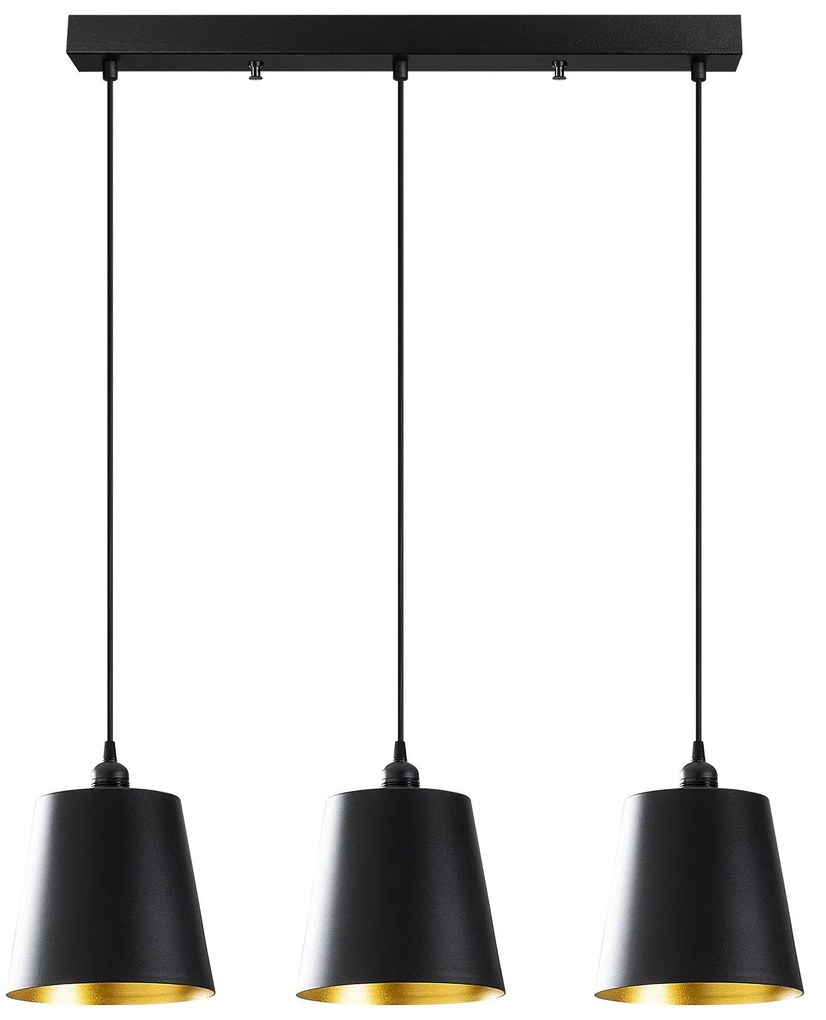 Candeeiro Suspenso Berceste – Preto – 60 x 21 cm