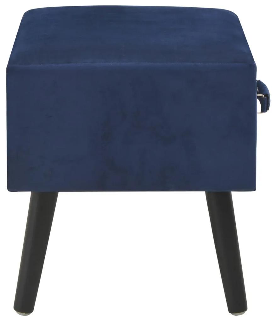Mesas-de-cabeceira 2 pcs 40x35x40 cm veludo azul