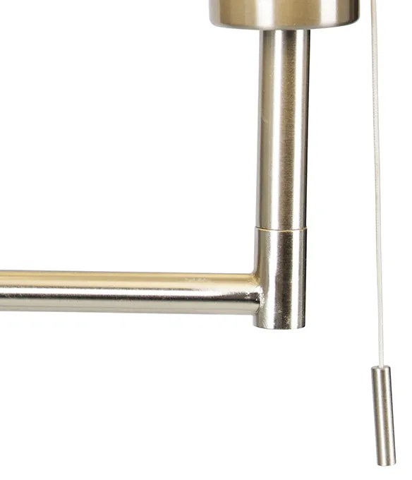 Candeeiro de pé clássico em aço com cúpula branca regulável - Ladas