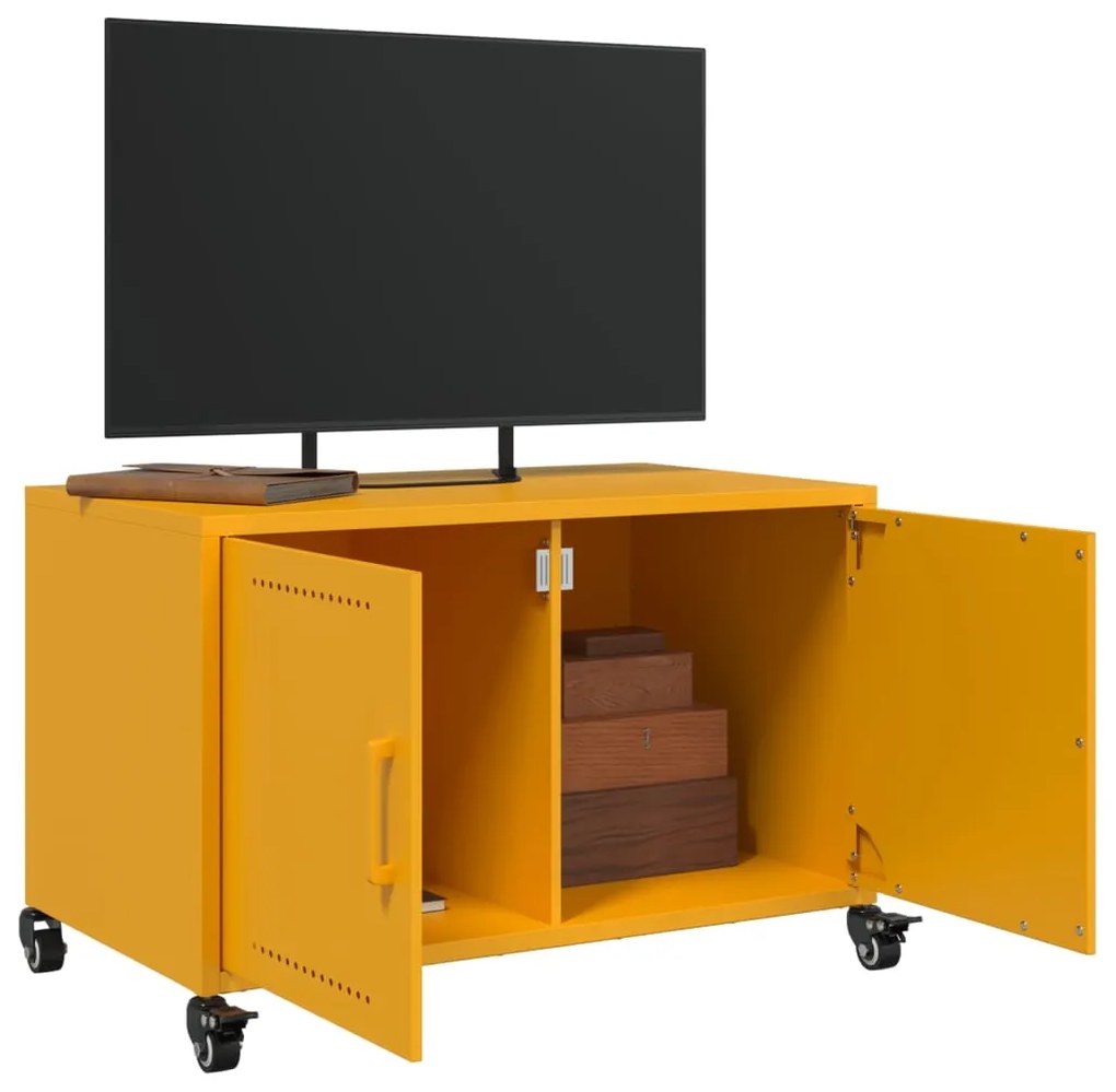 Móvel de TV 68x39x43,5 cm aço amarelo mostarda