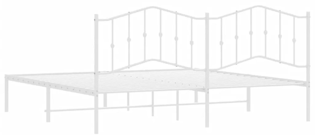 Estrutura de cama com cabeceira 200x200 cm metal branco