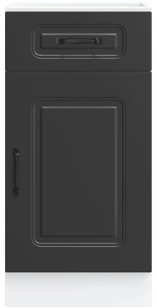 Armário de cozinha baixo Kalmar madeira artificial preto