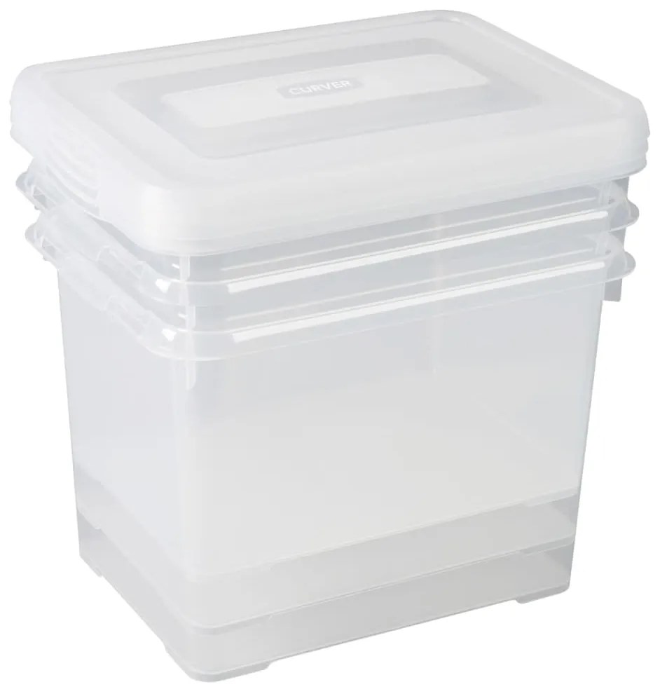 443852 Curver Conjunto de caixas de arrumação Handy 3x20L transparente