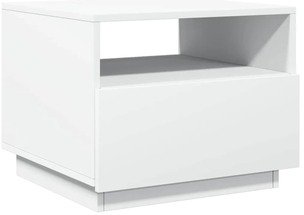 Mesa de centro com luzes LED 50x49x40 cm branco