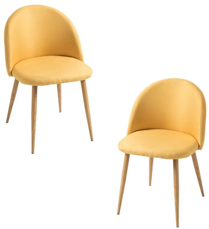 Pack 2 Cadeiras Vint Tecido - Amarelo