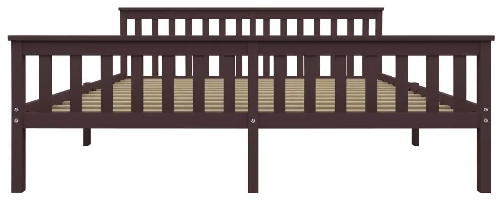 Estrutura de cama 180x200 cm pinho maciço castanho-escuro