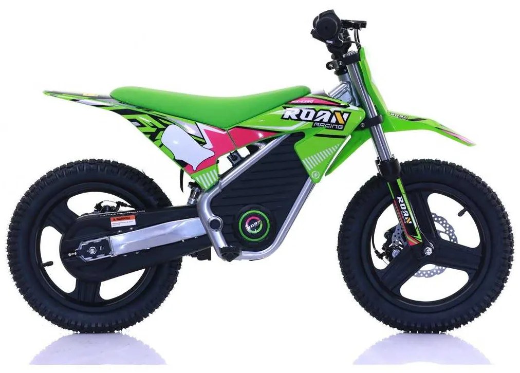 Mini moto elétrica para crianças Minicross electrica 350W 14/14" Warrior MX-E350 Velocidade até 30 km/h Com Limitador Verde