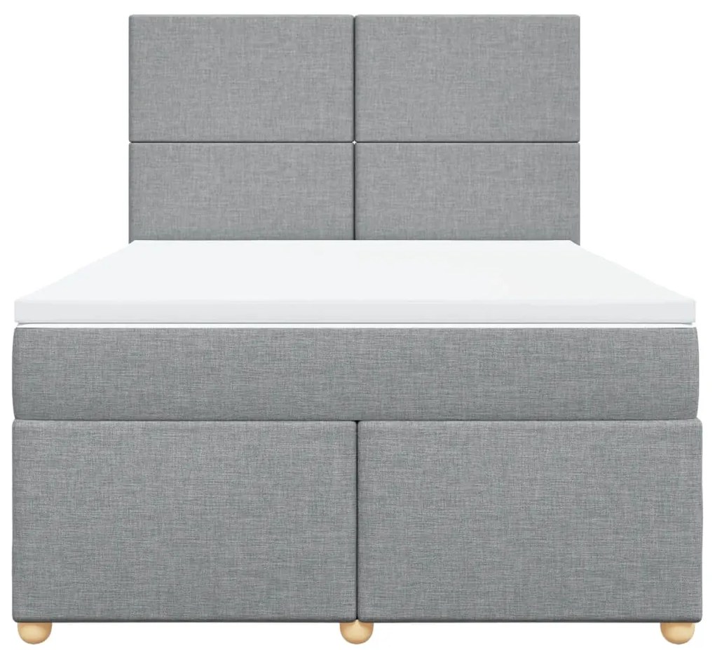 Cama com molas/colchão 140x190 cm tecido cinzento-claro