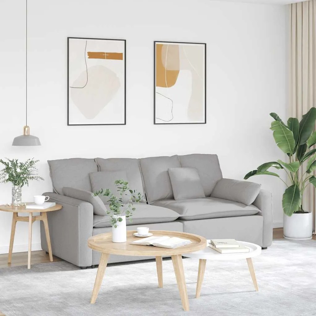 vidaXL Sofá modular com almofadas cinzento nublado
