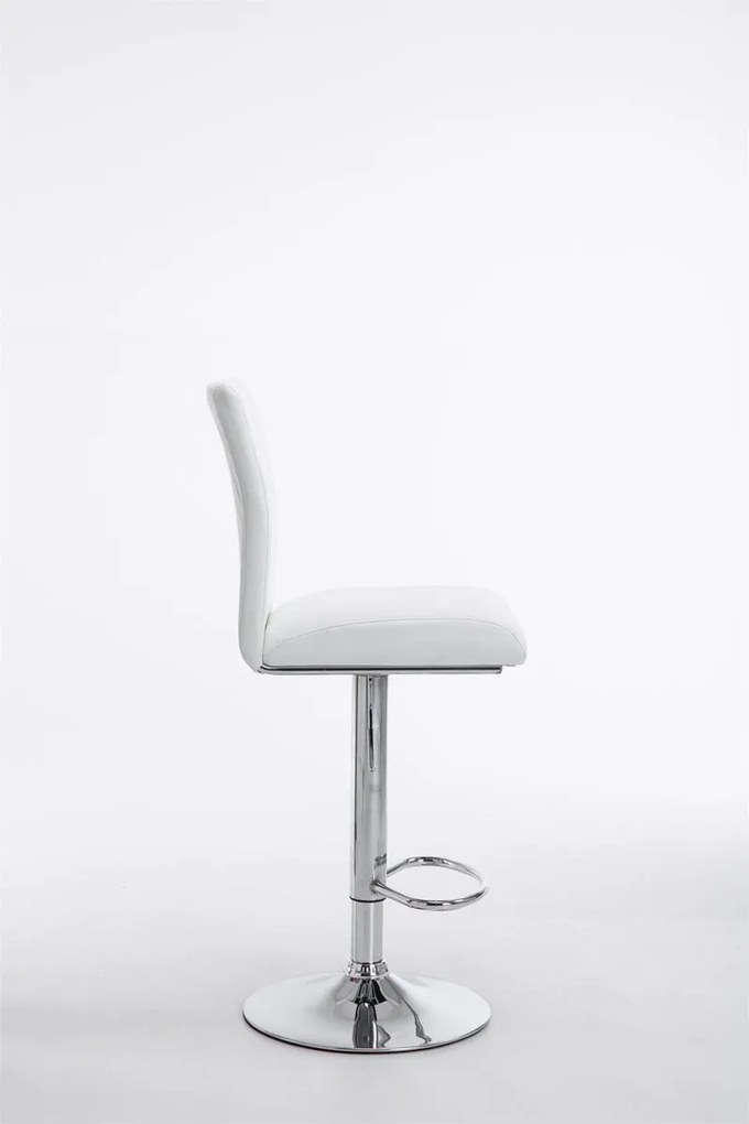 Banco de bar Köln em couro sintético 38,5 x 95-115 x 47 cm Branco