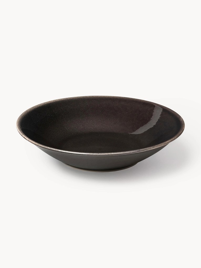 Pratos de sopa artesanais Nordic Coal, conjunto de 4