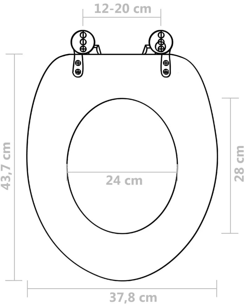 Assentos de sanita com tampas 2 pcs MDF seixos