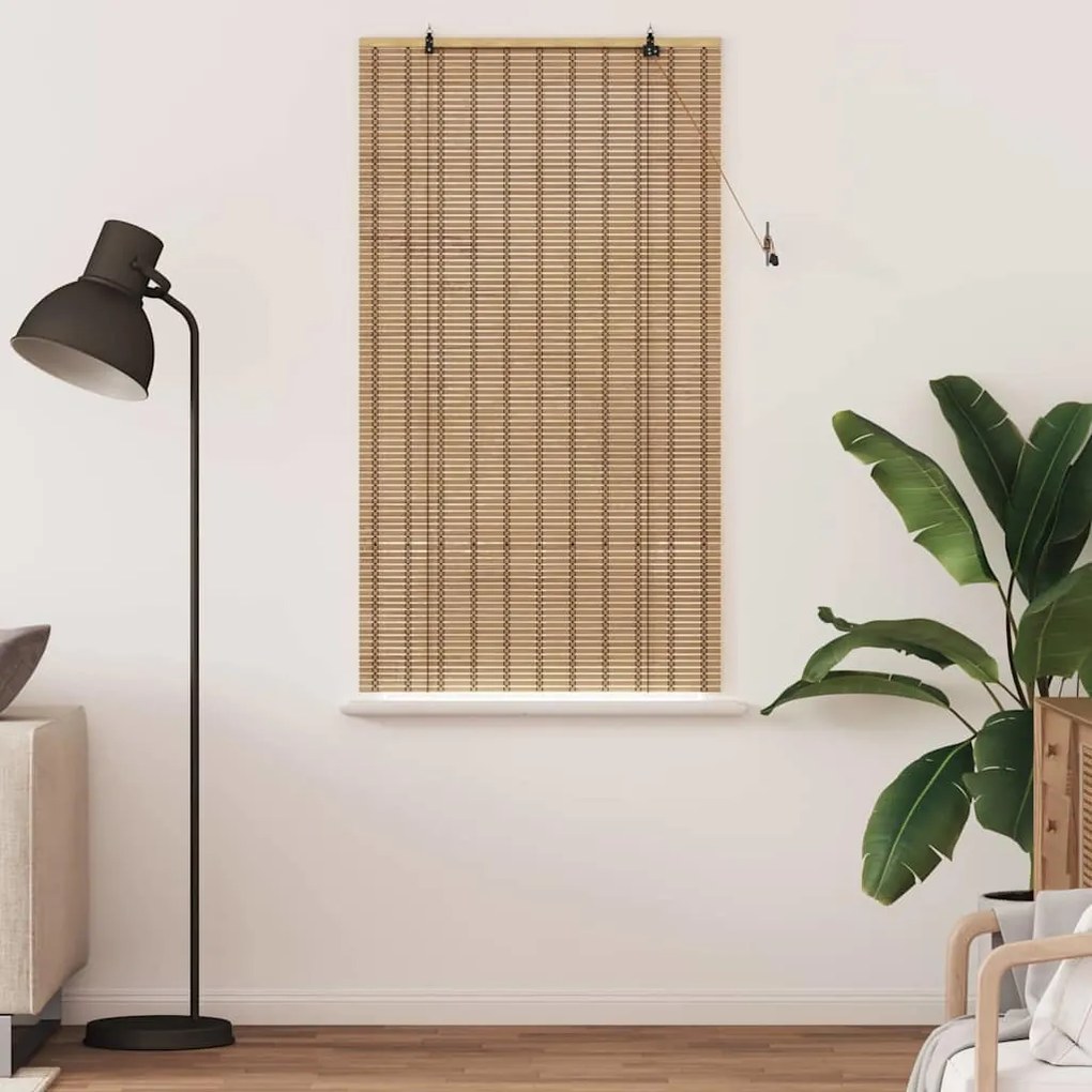 Persianas e Sombras para Janela Marrom Claro 80 x 160 cm Bambu