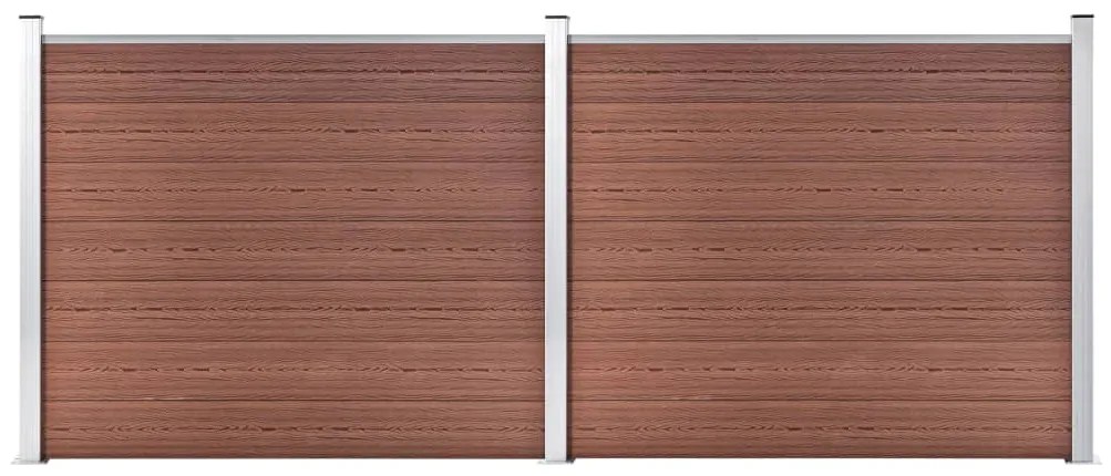 Conjunto painel de cerca 353x146 cm WPC castanho