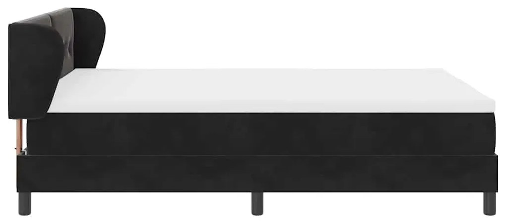 Cama Box com Colchão vidaXL Preto 140x190 cm Veludo