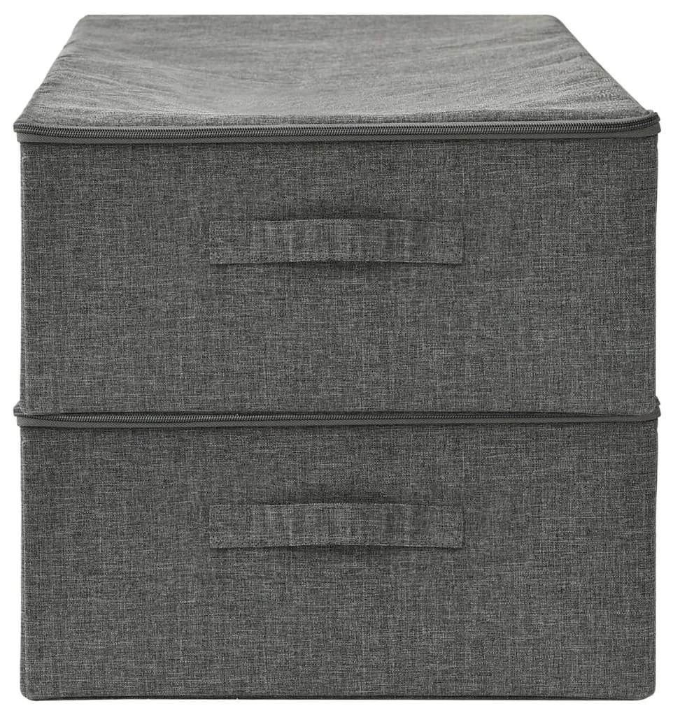Caixas de arrumação 2 pcs tecido 70x40x18 cm antracite