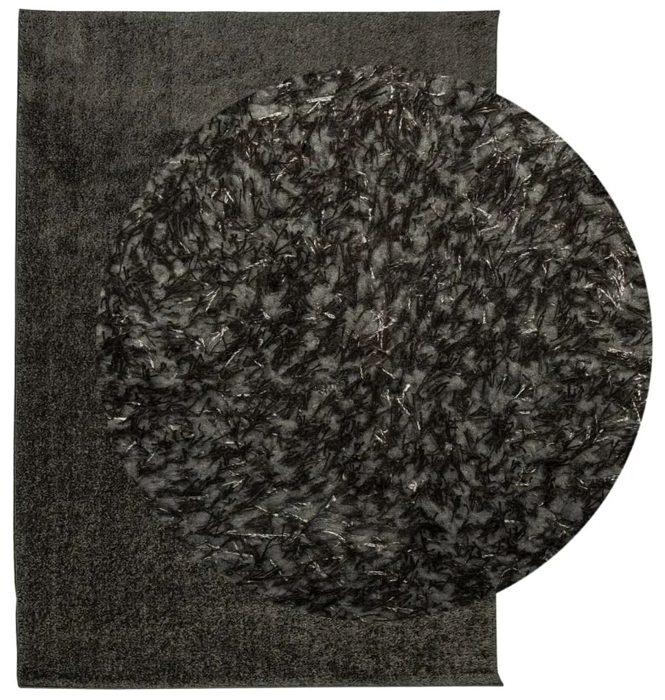 Tapete de pelo alto aspeto brilhante HUARTE 200x280cm antracite