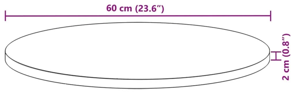 Tampo de mesa redondo Ø60x2 cm madeira de acácia maciça