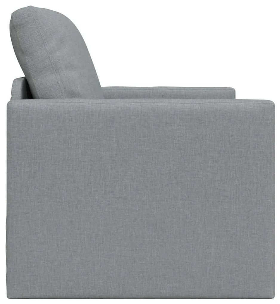Sofá-cama de Chão 2 em 1 Cinza-claro 74x77x81 cm Tecido