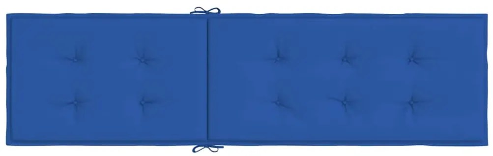 Almofadão para cadeira de terraço (75+105)x50x4 cm azul real
