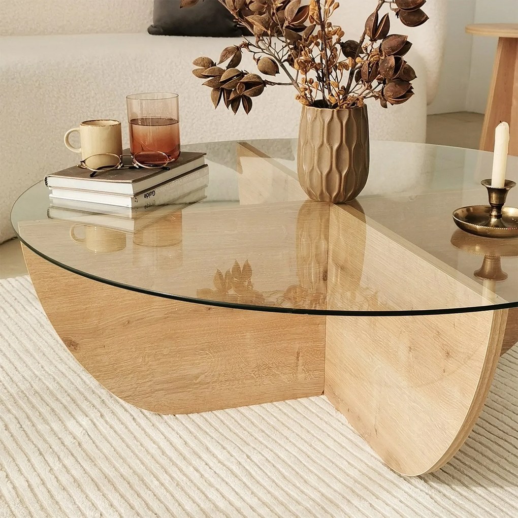 Mesa de Café Lily - Carvalho Safira - 90x30x90 cm