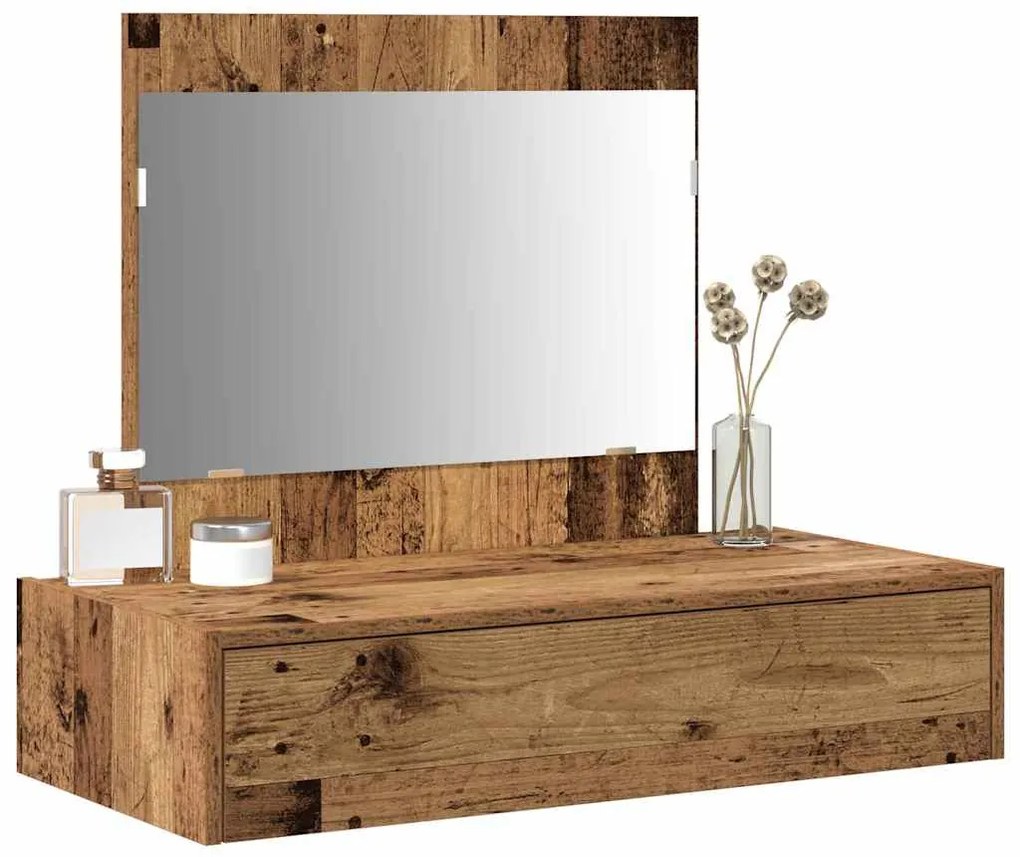 Mesa de Maquiagem de Parede Madeira Antiga 83x40x70 cm