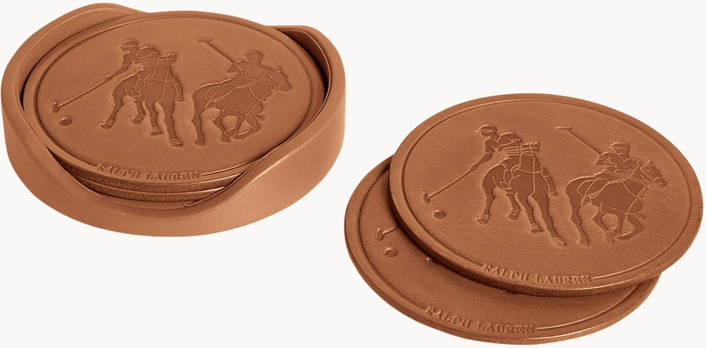 Bases para copos em couro Garrett, conjunto de 4