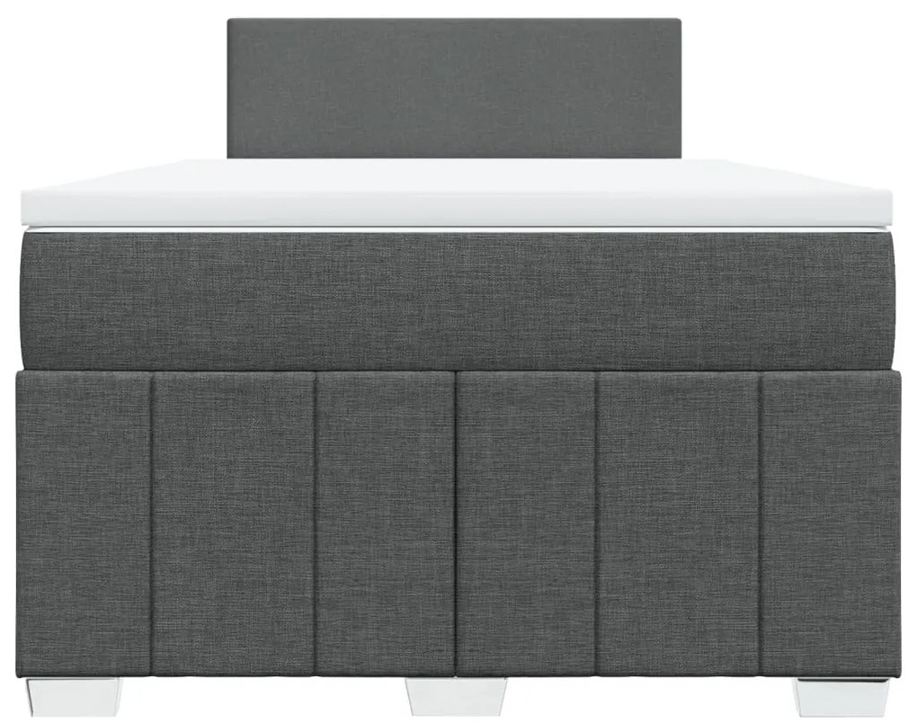 Cama boxspring com colchão 120x190 cm tecido cinzento-escuro