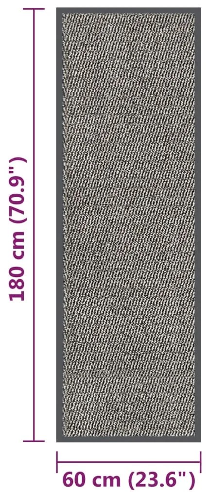 Tapete de entrada tufado 60x180 cm castanho-claro