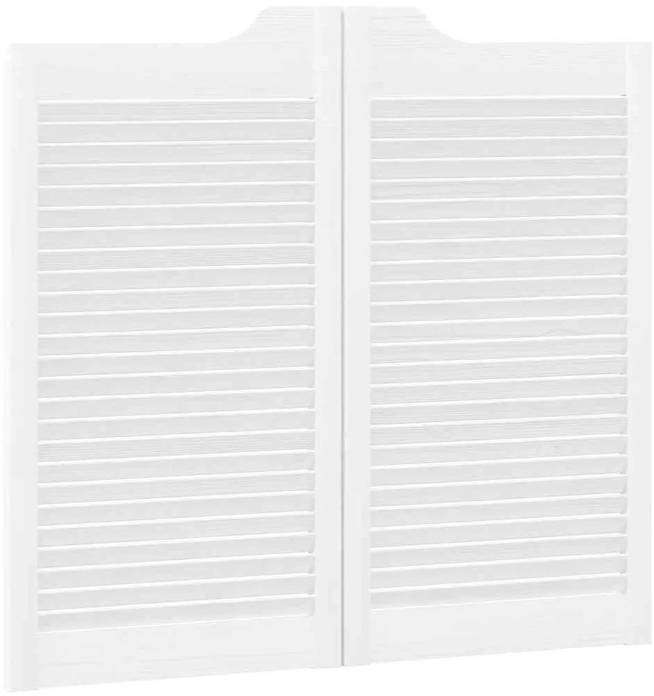 Portas de batente design de persiana 2-Par 90x80 cm branco