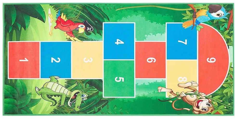 Tapete para crianças com jogo e desenho de animais 80 x 150 cm BABADAG Beliani