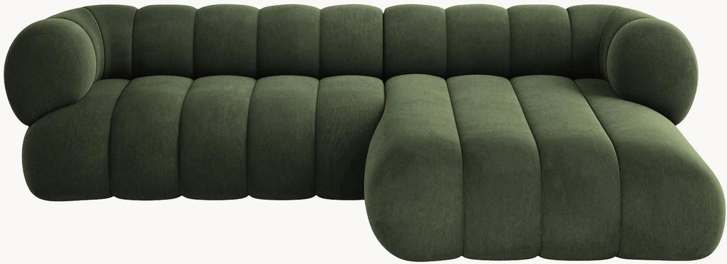 Sofá de canto em veludo Koge (5 lugares)