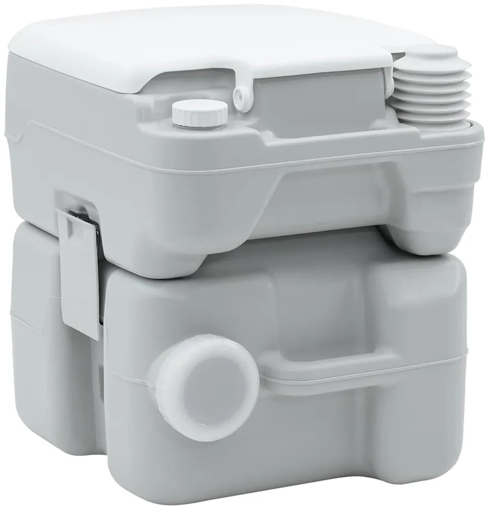 Vaso Sanitário Portátil vidaXL Cinza e Branco Plástico 20 L