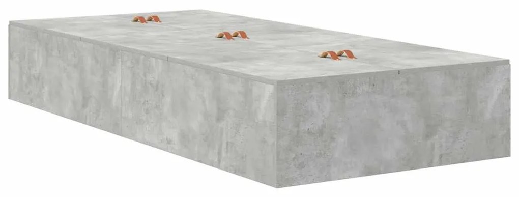Cama de Armazenamento Cinza Concreto 90 x 190 cm