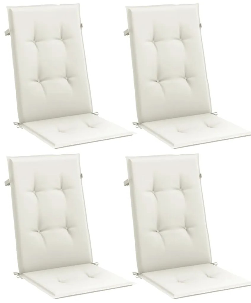 Almofadões para cadeiras altas 4 pcs mesclado tecido creme