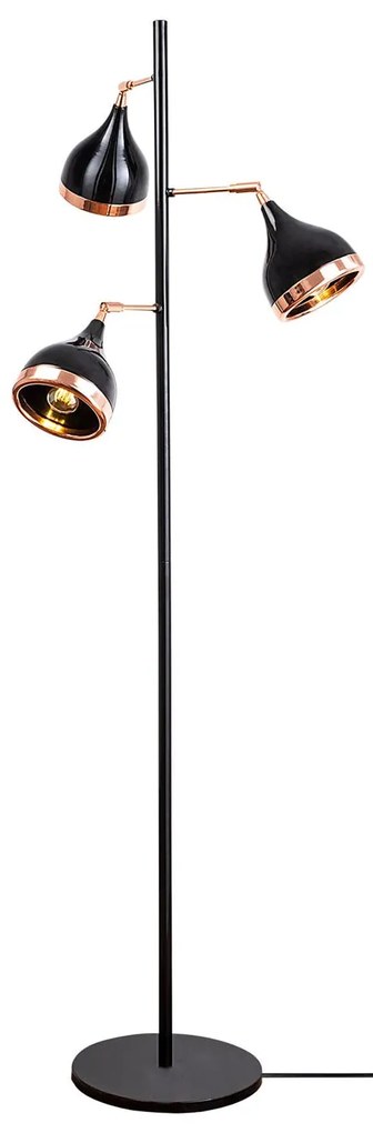 Candeeiro de Pé Yildo – Preto e Cobre – 163 cm