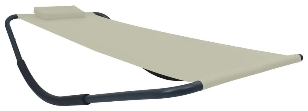 48083 vidaXL Espreguiçadeira de jardim 200x90 cm aço creme