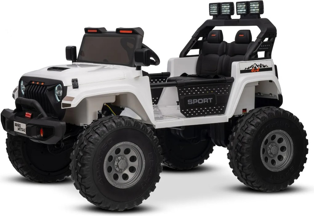 Jipe elétrico para crianças OFFRIDE 4x4 2 Lugares 24V bateria de litio, Rodas Grandes EVA com suspensão nas rodas traseiras, controlo remoto, luzes LE