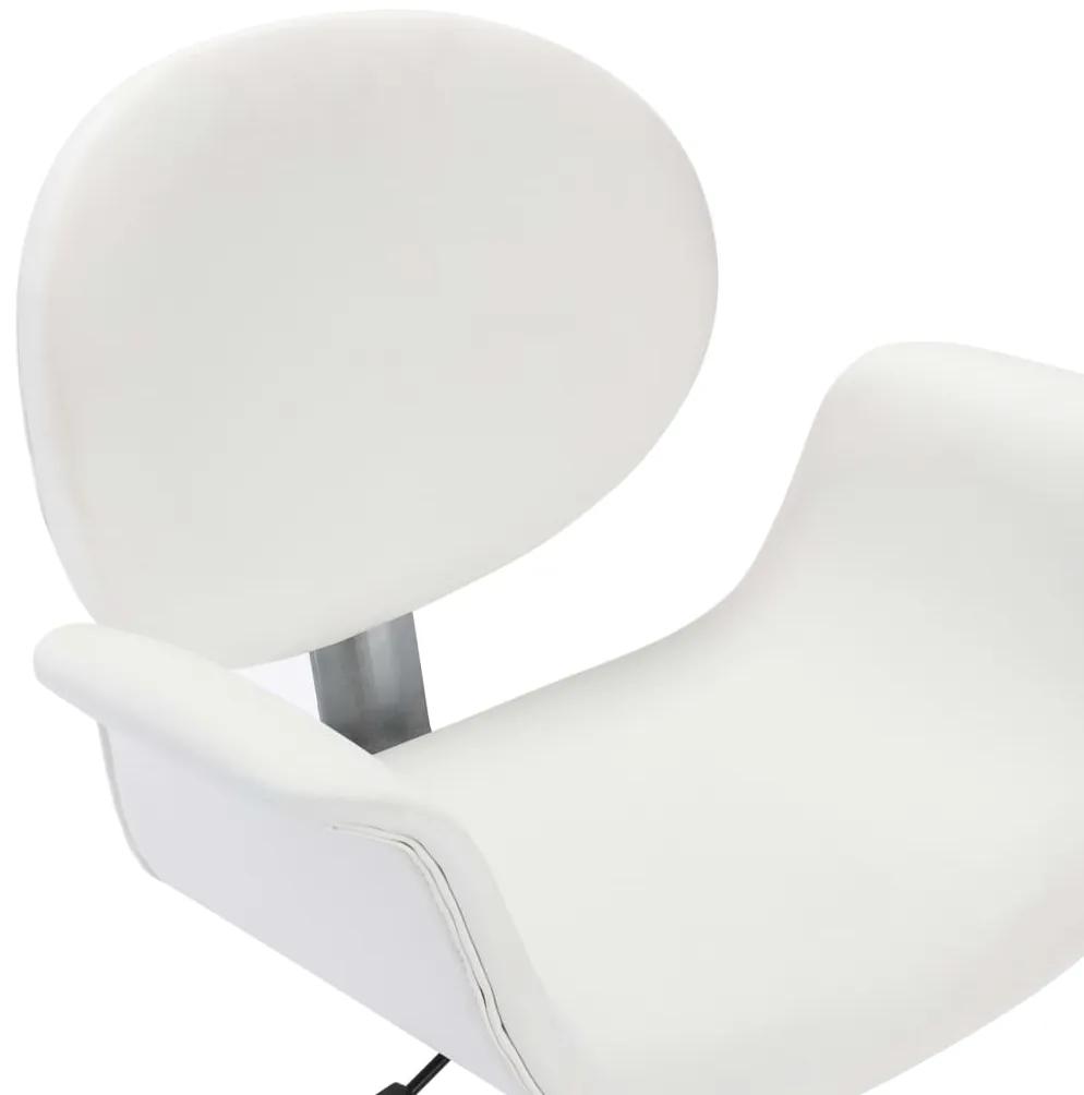 Cadeiras de jantar giratórias 2 pcs couro artificial branco