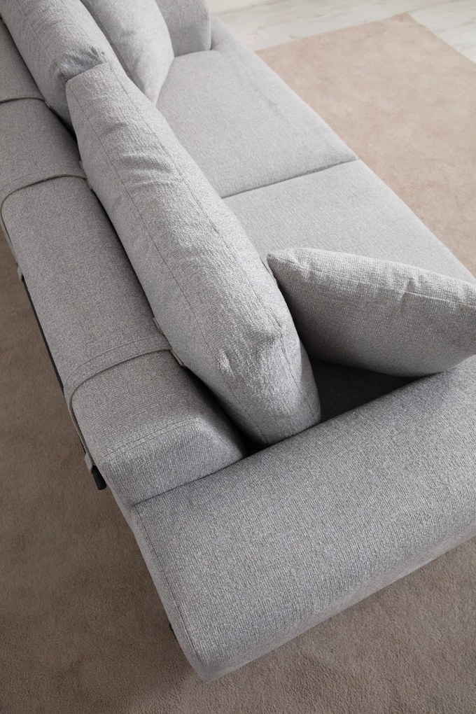 Sofá de 3 Lugares Eti – Cinzento – 220x98x78 cm