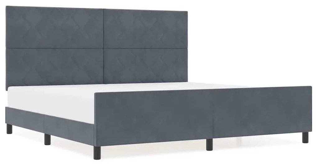 Cama de Veludo Cinza Escuro vidaXL 200x200 cm